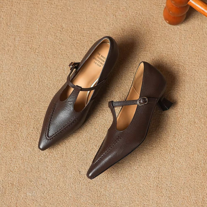 Amelie Genuine Leather Heels