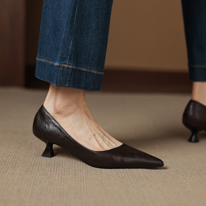 Alina Genuine Leather Heels
