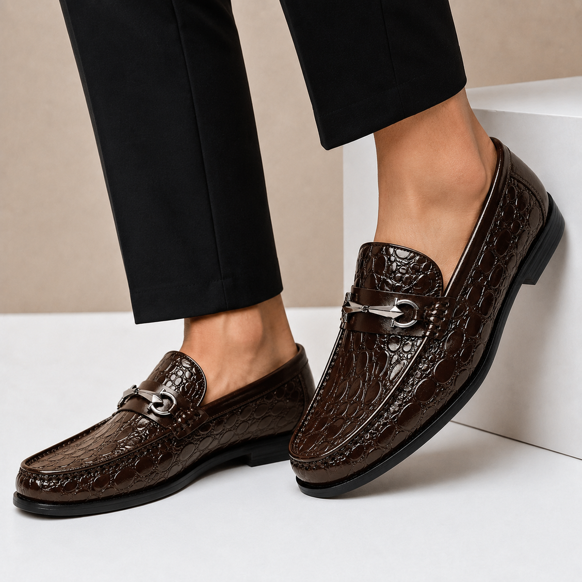 Ferrano Cowhide Leather Loafers