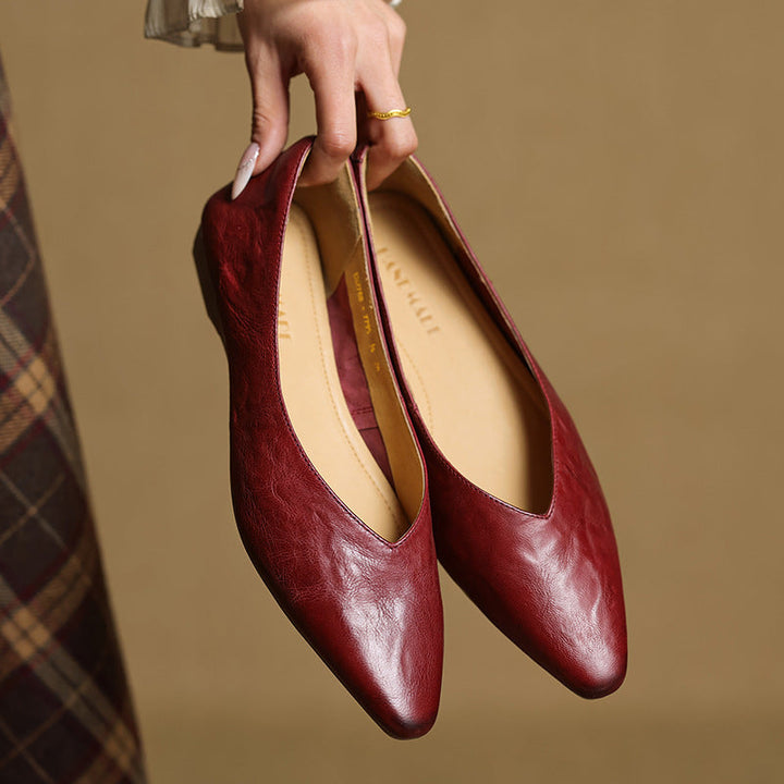 Adele Genuine Leather Flats