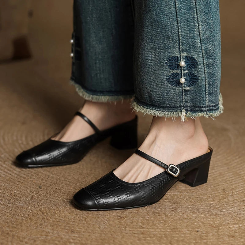 Nora Genuine Leather Mules