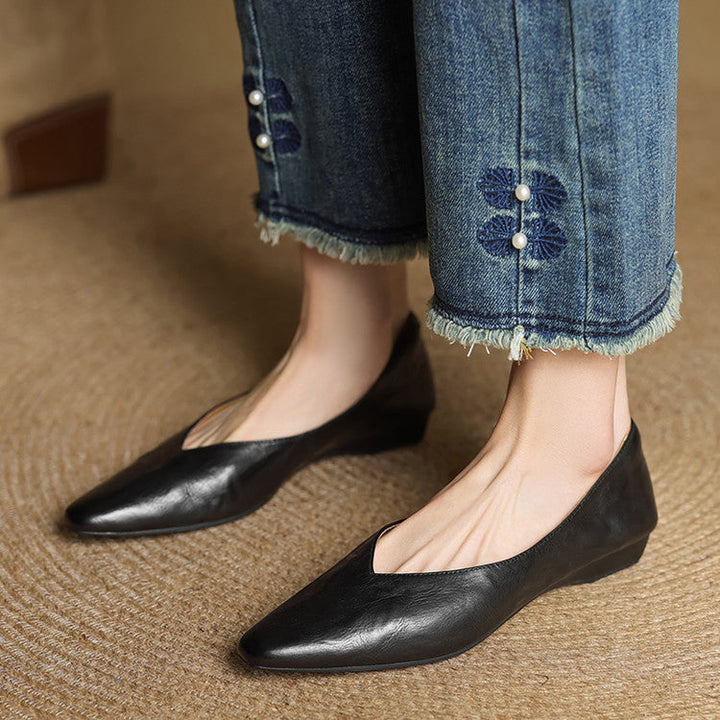 Adele Genuine Leather Flats