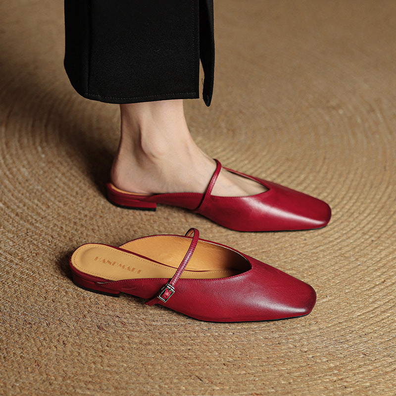 Lena Genuine Leather Mules