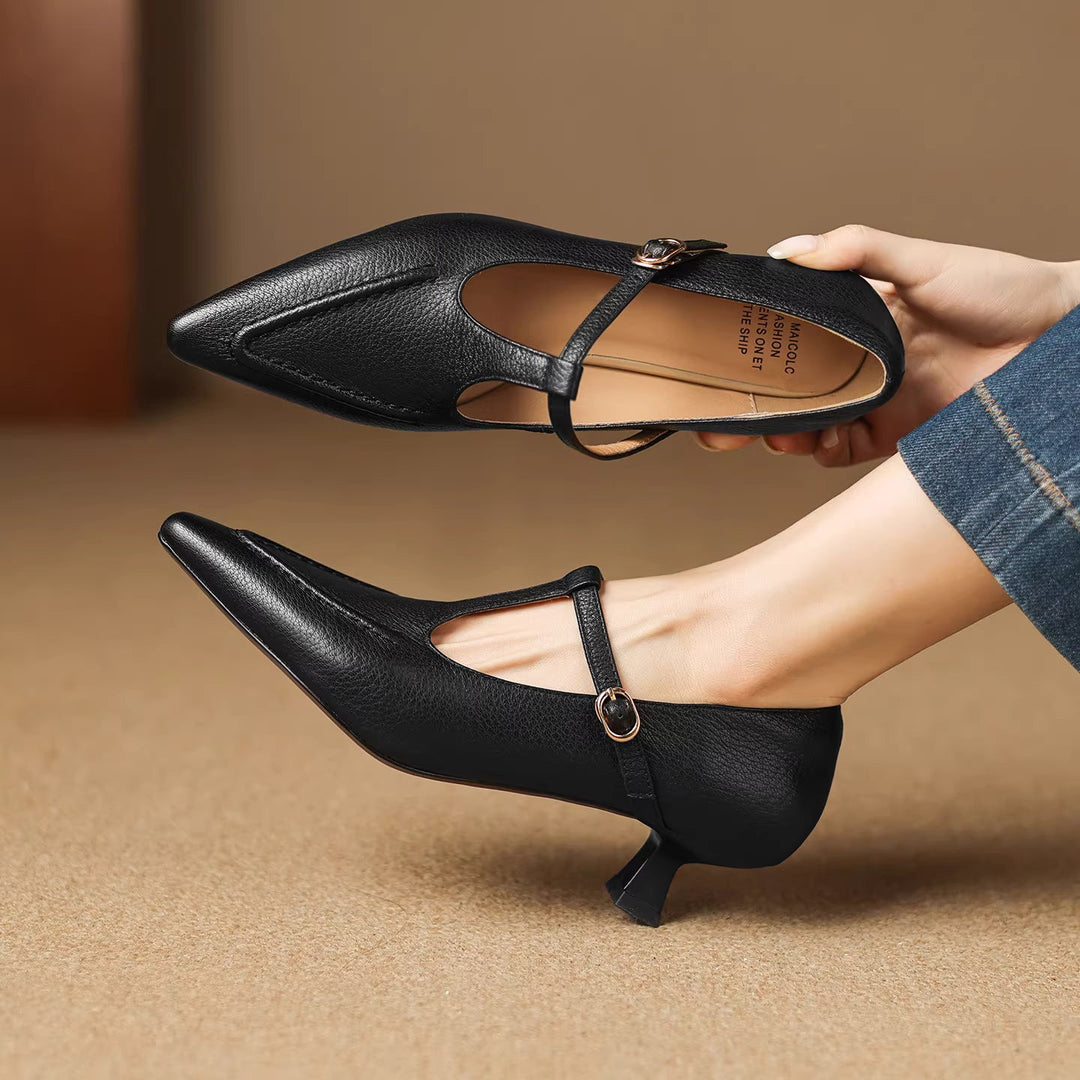 Amelie Genuine Leather Heels