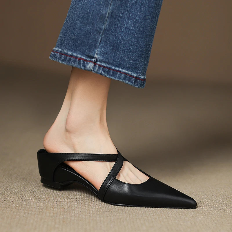 Vera Genuine Leather Mules