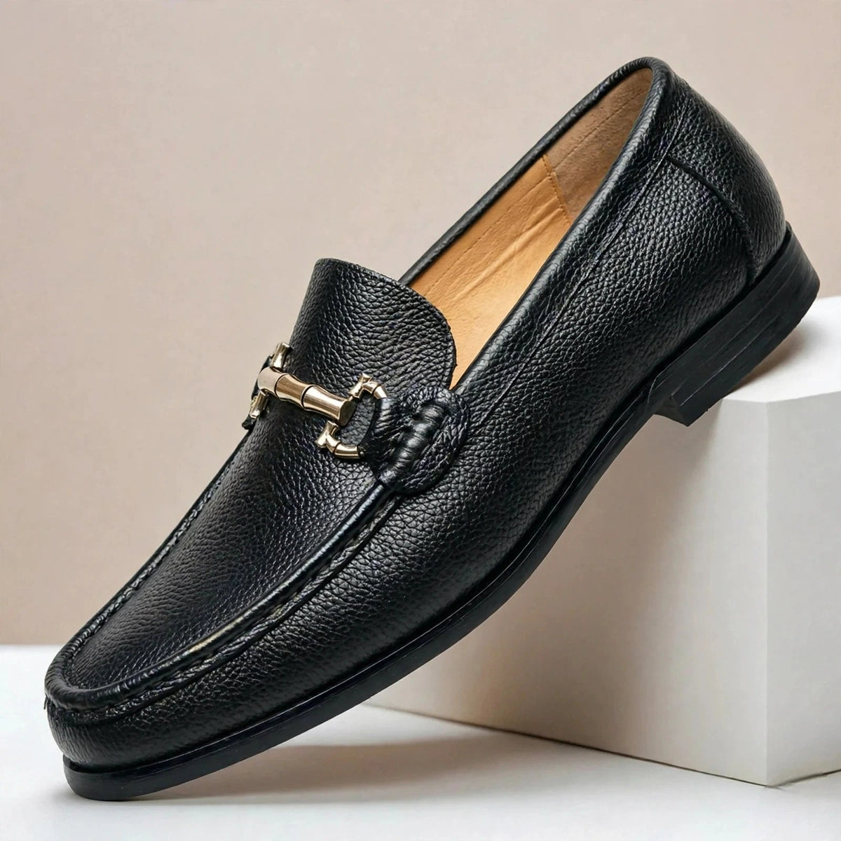 Marvento Cowhide Leather Loafers