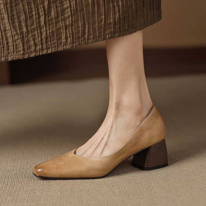 Clara Genuine Leather Heels