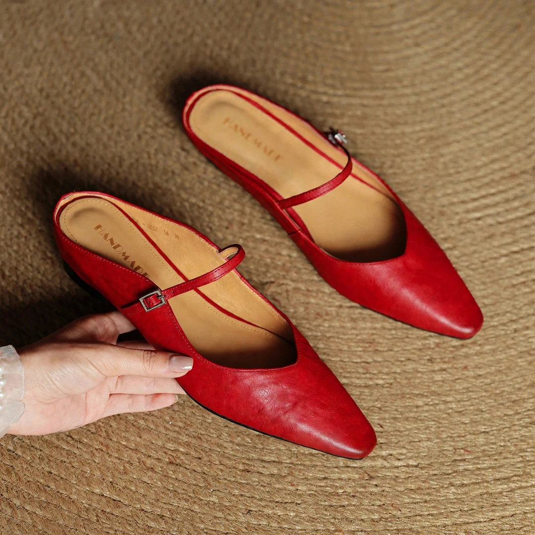 Orella Genuine Leather Mules - Pink